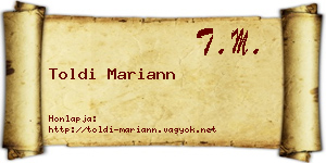 Toldi Mariann névjegykártya