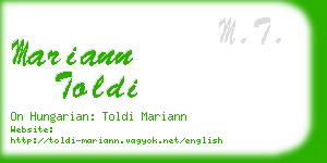 mariann toldi business card